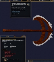 decorative runed crescent axe